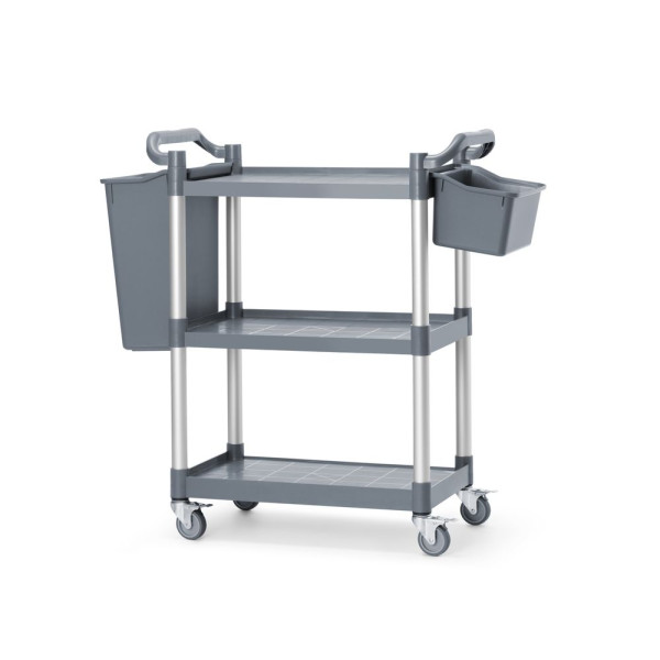 3 polcos polipropilén szervizkocsi, kicsi, AmerBox, 800x420x(H)945mm 810200