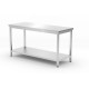 Központi asztal polccal – csavarozott, mélység: 600 mm, HENDI, Profi Line, 1600x600x(H)850mm 811542