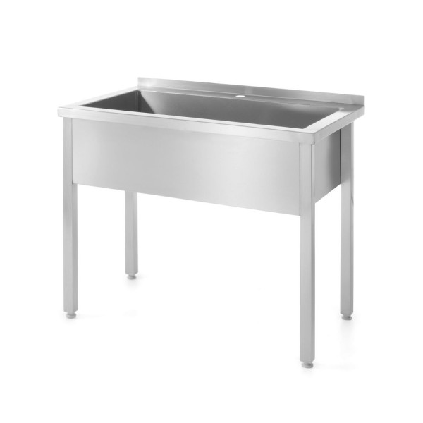 Asztal egymedencés mosogatóval – hegesztett kivitelben, HENDI, Profi Line, 800x600x(H)850mm 811825