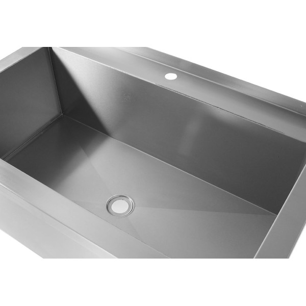 Asztal egymedencés mosogatóval – hegesztett kivitelben, HENDI, Profi Line, 1000x600x(H)850mm 811832