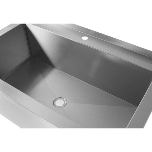 Egy mosogatós asztal – hegesztett, mélység: 700 mm, medence: 300 mm., HENDI, Profi Line, 1000x700x(H)850mm 812860