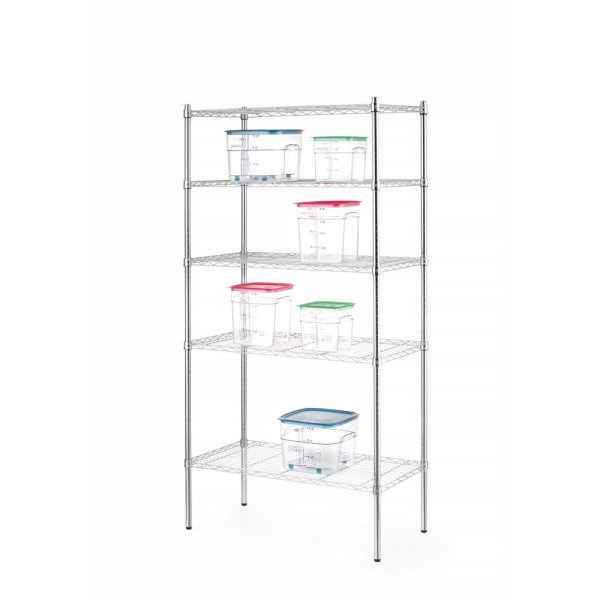 Tárolóállvány 5 polccal, HENDI, Fekete, 910x455x(H)1830mm 812990