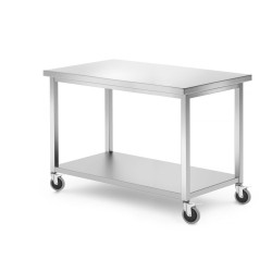 Mobil asztal polccal – csavarozott, HENDI, Kitchen Line, 1200x600x(H)850mm 815793