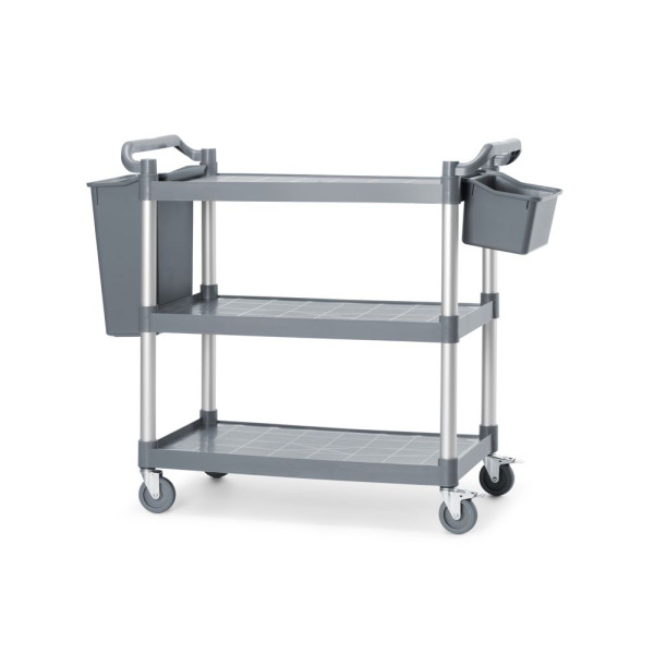 3 polcos polipropilén szervizkocsi, nagy, AmerBox, 1010x500x(H)960mm 816264