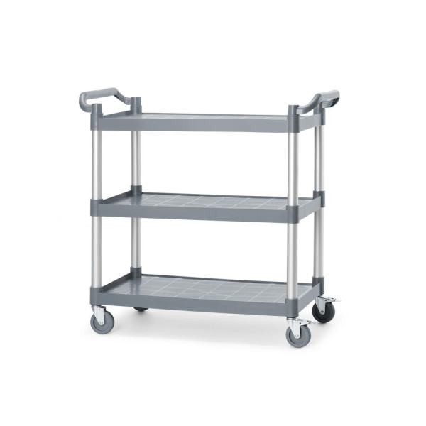 3 polcos polipropilén szervizkocsi, nagy, AmerBox, A polc oldalpaneljeit tartalmazza, 1010x500x(H)960mm 816271