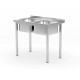 Kétmedencés mosogatóasztal, csavarozott szerkezettel, HENDI, Kitchen Termékcsalád, 1000x600x(H)850mm 817049