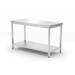 Budget Line munkaasztal polcval – csavaros, mélység: 600 mm, HENDI, Kitchen Line, 1200x600x(H)850mm 817179