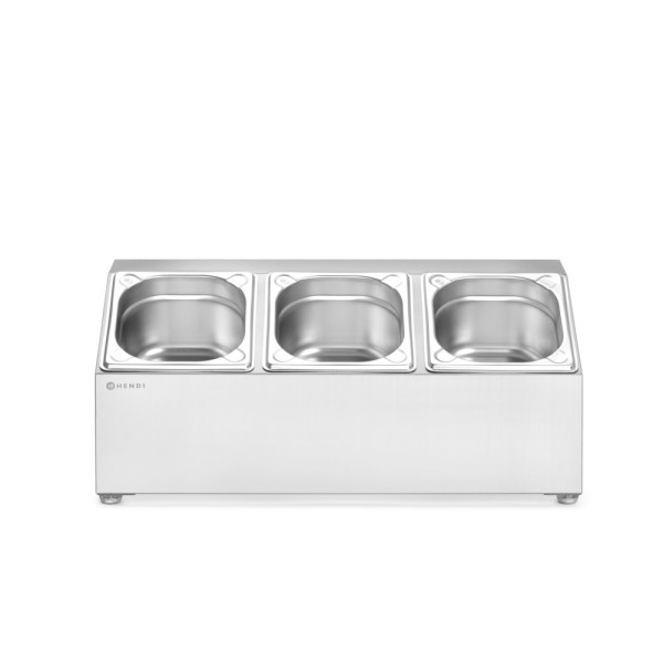 Gastronorm edénytartó, HENDI, 3 rekesz, 512x245x(H)215mm 820032
