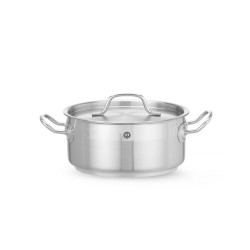 Alacsony fazék- fedővel, HENDI, Profi Line, 2,8L, ⌀200x(H)90mm 830208