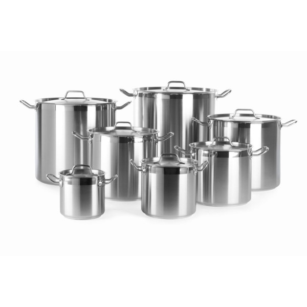 Főzőedény magas - fedéllel, HENDI, Profi Line, 9,8L, ⌀240x(H)220mm 832400