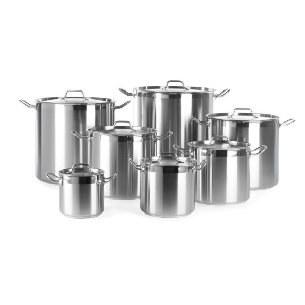 Főzőedény magas - fedéllel, HENDI, Profi Line, 9,8L, ⌀240x(H)220mm 832400