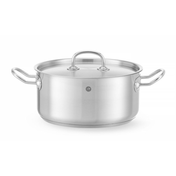 Alacsony lábas - fedéllel, HENDI, Kitchen Line, 4,9L, ⌀240x(H)110mm 836026