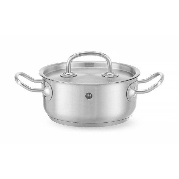 Alacsony lábas - fedéllel, HENDI, Kitchen Line, 7,3L, ⌀280x(H)120mm 836033