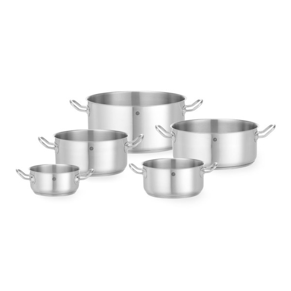 Alacsonyan falú edény - fedél nélkül, HENDI, Kitchen Line, 4,9L, ⌀240x(H)110mm 837665