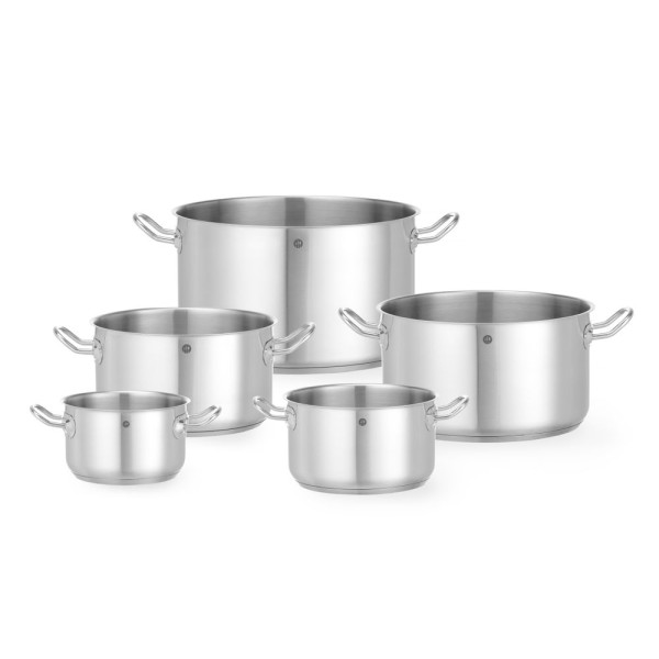 Főzőedény közepes méretű - fedél nélkül, HENDI, Kitchen Line, 6L, ⌀240x(H)135mm 837726