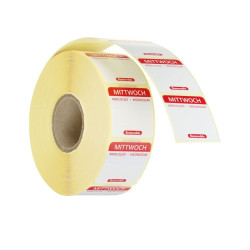 Napi élelmiszerbiztonsági címkék, többször használatos, könnyen kivehető, HENDI, Szerda, 1000 db., 25x25mm 850718