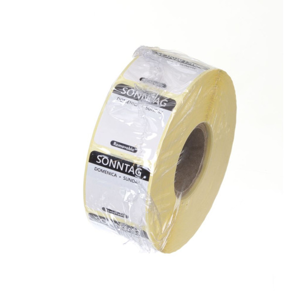 Napi élelmiszerbiztonsági címkék, többször használatos, könnyen kivehető, HENDI, Vasárnap, Fekete, 1000 db., 25x25mm 850756