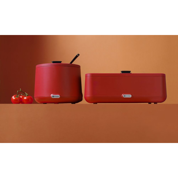 Leves melegentartó UNIQ, HENDI, designed by Robert Bronwasser, 8L, Piros, 220-240V/500W, ⌀365x(H)325mm 860571