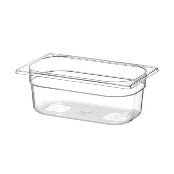 GN edény 1/4, HENDI, Profi Termékcsalád, GN 1/4, 2,8L, Átlátszó, 265x162x(H)100mm 861622