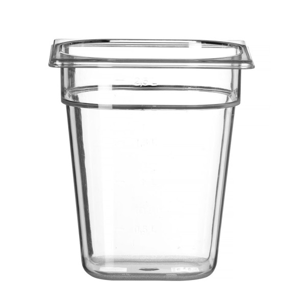 GN edény 1/6, HENDI, Profi Termékcsalád, GN 1/6, 1,6L, Átlátszó, 176x162x(H)100mm 861721
