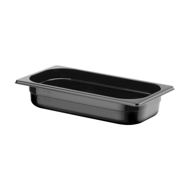 GN edény 1/3, HENDI, Profi Termékcsalád, GN 1/3, 2,5L, Fekete, 325x176x(H)65mm 862537