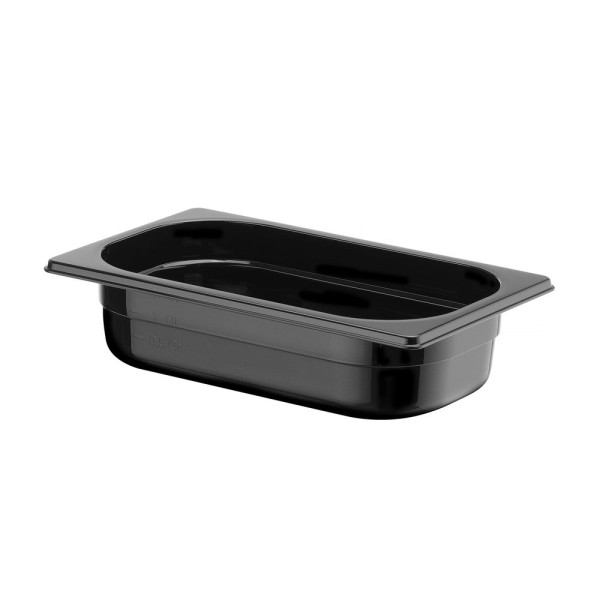 GN edény 1/4, HENDI, Profi Termékcsalád, GN 1/4, 1,8L, Fekete, 265x162x(H)65mm 862636