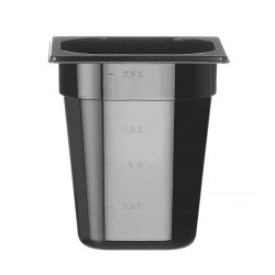 GN edény 1/6, HENDI, Profi Termékcsalád, GN 1/6, 3,4L, Fekete, 176x162x(H)200mm 862704