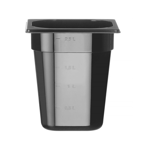 GN edény 1/6, HENDI, Profi Termékcsalád, GN 1/6, 3,4L, Fekete, 176x162x(H)200mm 862704
