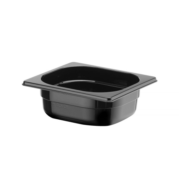GN edény 1/6, HENDI, Profi Termékcsalád, GN 1/6, 1L, Fekete, 176x162x(H)65mm 862735