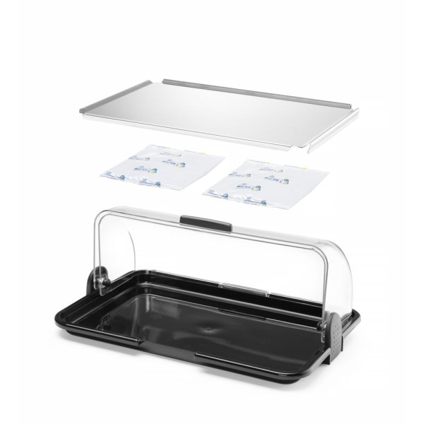 Felhajtható fedelű, hűthető ételtároló, HENDI, 465x315x(H)195mm 871775