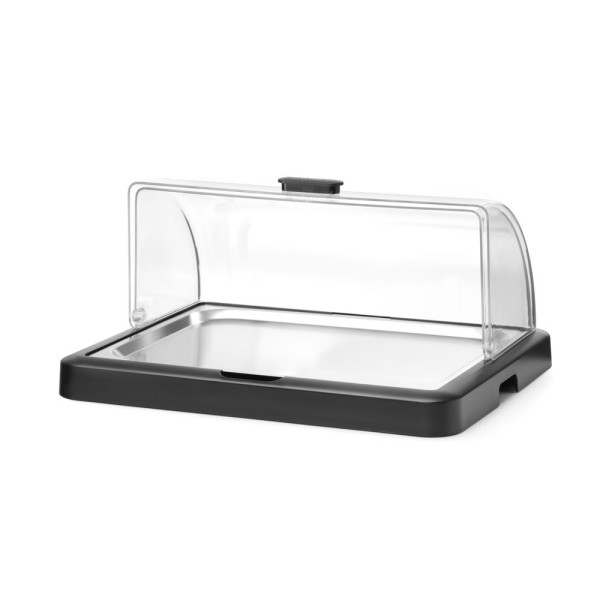 Felhajtható tetejű hűthető vitrin Duo UNIQ, HENDI, designed by Robert Bronwasser, Szimpla, Fekete, 460x355x(H)220mm, Téglalap alakú 871805
