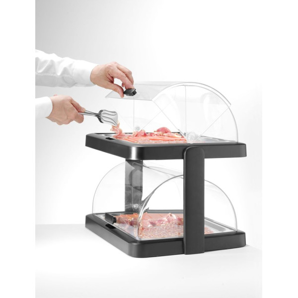 Dupla roll-top hűthető ételtároló Duo UNIQ, HENDI, designed by Robert Bronwasser, Fekete, 480x355x(H)480mm 871812