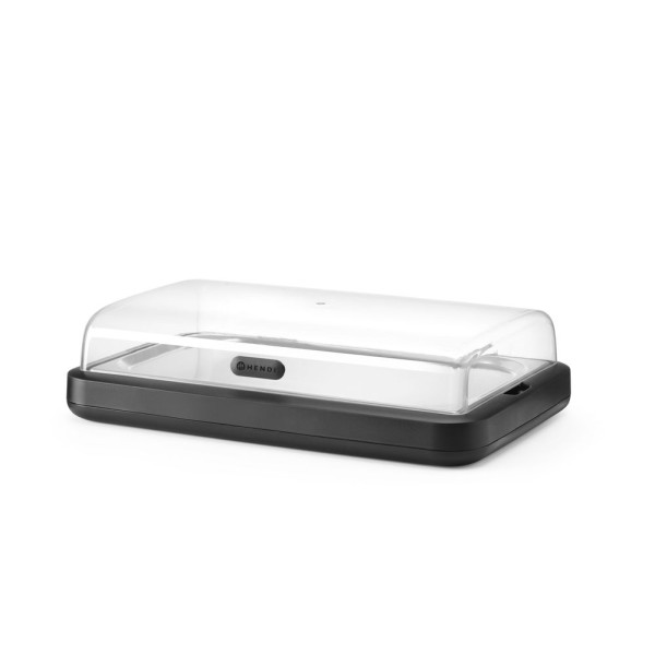 Hűthető ételkínáló tároló UNIQ, HENDI, designed by Robert Bronwasser, GN 1/1, Fekete, 593x389x(H)147mm, Téglalap alakú 871904