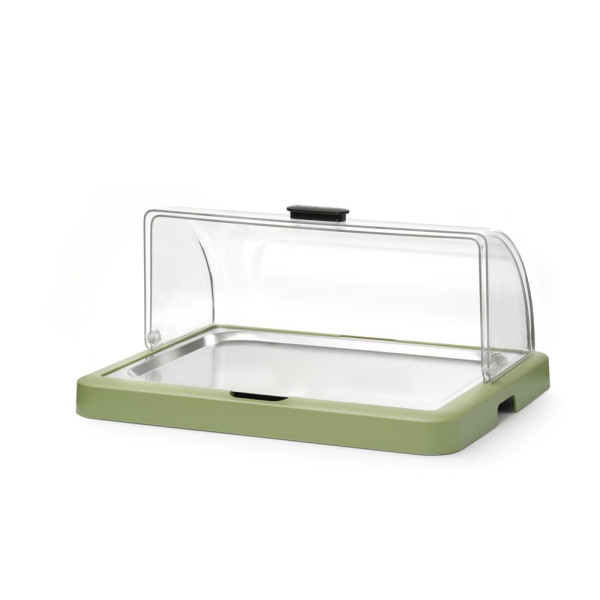 Felhajtható tetejű hűthető vitrin Duo UNIQ, HENDI, designed by Robert Bronwasser, Szimpla, Zöld, 460x355x(H)220mm, Téglalap alakú 871966