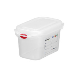 GN 1/9 tartály, polipropilén, HENDI, GN 1/9, 1L, Átlátszó, 176x108x(H)100mm 873137