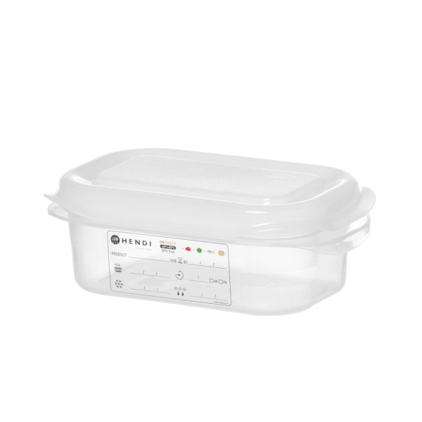 GN 1/9 tartály, polipropilén, HENDI, GN 1/9, 1L, Átlátszó, 176x108x(H)100mm 873137