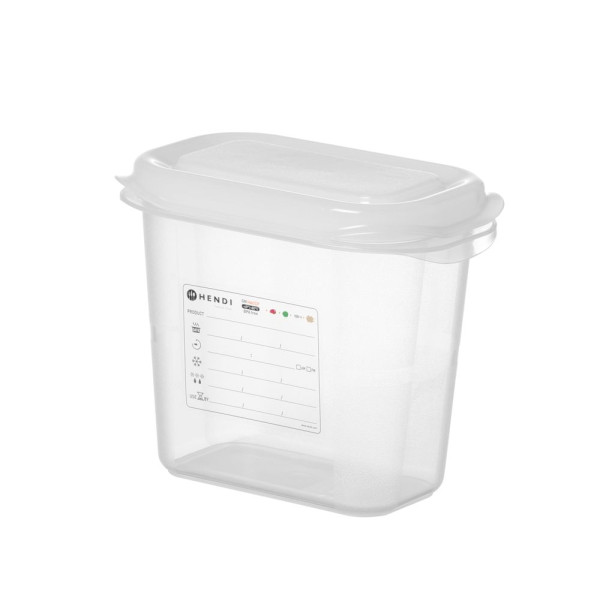 GN 1/9 tartály, polipropilén, HENDI, GN 1/9, 1,5L, Átlátszó, 176x108x(H)150mm 873144