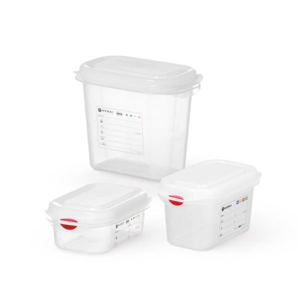 GN 1/9 tartály, polipropilén, HENDI, GN 1/9, 1,5L, Átlátszó, 176x108x(H)150mm 873144