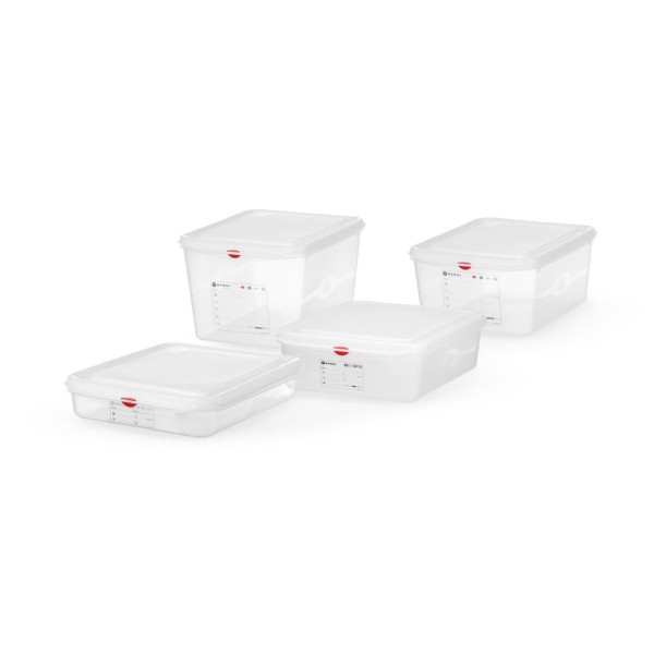 GN 1/2 tartály, polipropilén, HENDI, GN 1/2, 6,5L, Átlátszó, 325x265x(H)100mm 873267