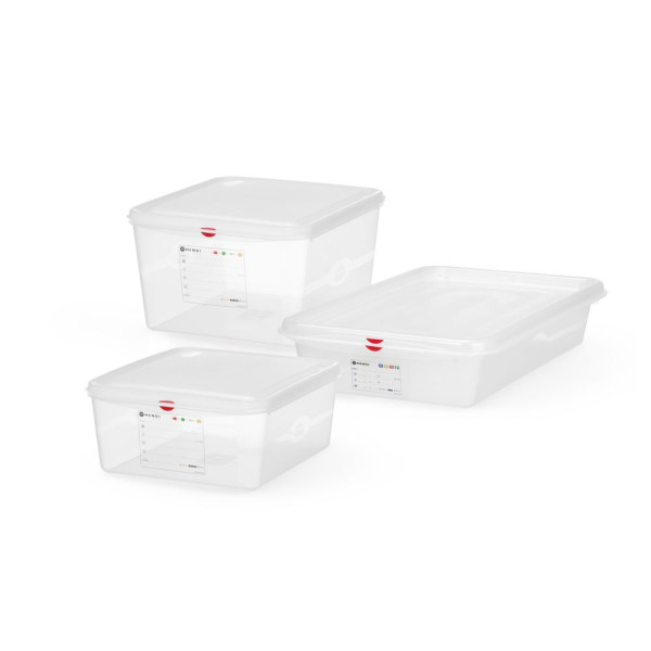 GN 2/3 tartály, polipropilén, HENDI, GN 2/3, 19L, Átlátszó, 354x325x(H)200mm 873328