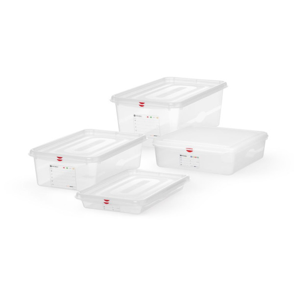 GN 1/1 doboz, polipropilén, HENDI, GN 1/1, 13L, Átlátszó, 530x325x(H)100mm 873342