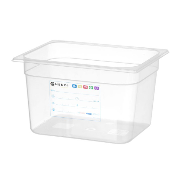 GN edény 1/2, HENDI, GN 1/2, 9,5L, Átlátszó, 325x265x(H)150mm 880166