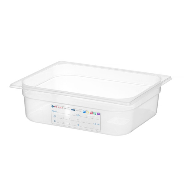 GN edény 1/2, HENDI, GN 1/2, 6,5L, Átlátszó, 325x265x(H)100mm 880173