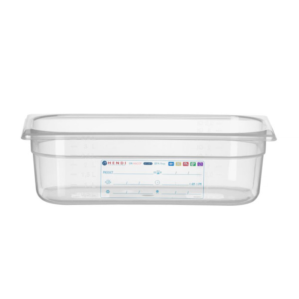 GN edény 1/3, HENDI, GN 1/3, 4L, Átlátszó, 325x176x(H)100mm 880272