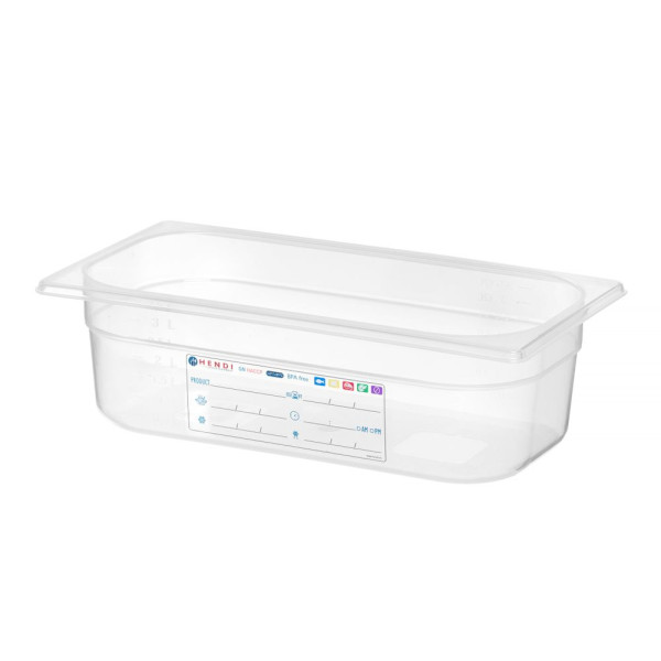 GN edény 1/3, HENDI, GN 1/3, 4L, Átlátszó, 325x176x(H)100mm 880272