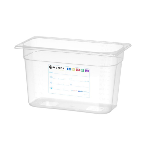 GN edény 1/3, HENDI, GN 1/3, 4L, Átlátszó, 325x176x(H)100mm 880272