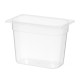 GN edény 1/4, HENDI, Profi Termékcsalád, GN 1/4, 5,5L, Átlátszó, 265x162x(H)200mm 880302