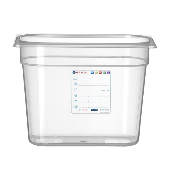 GN edény 1/4, HENDI, GN 1/4, 1,8L, Átlátszó, 265x162x(H)65mm 880388