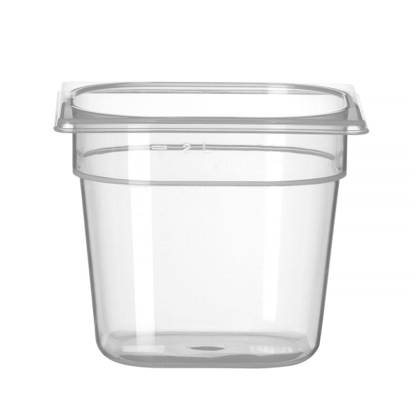 GN edény 1/6, HENDI, Profi Termékcsalád, GN 1/6, 2,4L, Átlátszó, 176x162x(H)150mm 880418