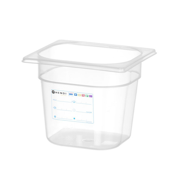 GN edény 1/6, HENDI, GN 1/6, 2,4L, Átlátszó, 176x162x(H)150mm 880463